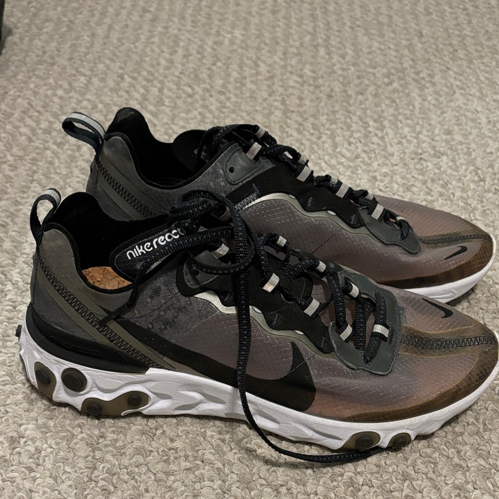 Nike React Element 55 Sneakers - Black, Gray & Brown